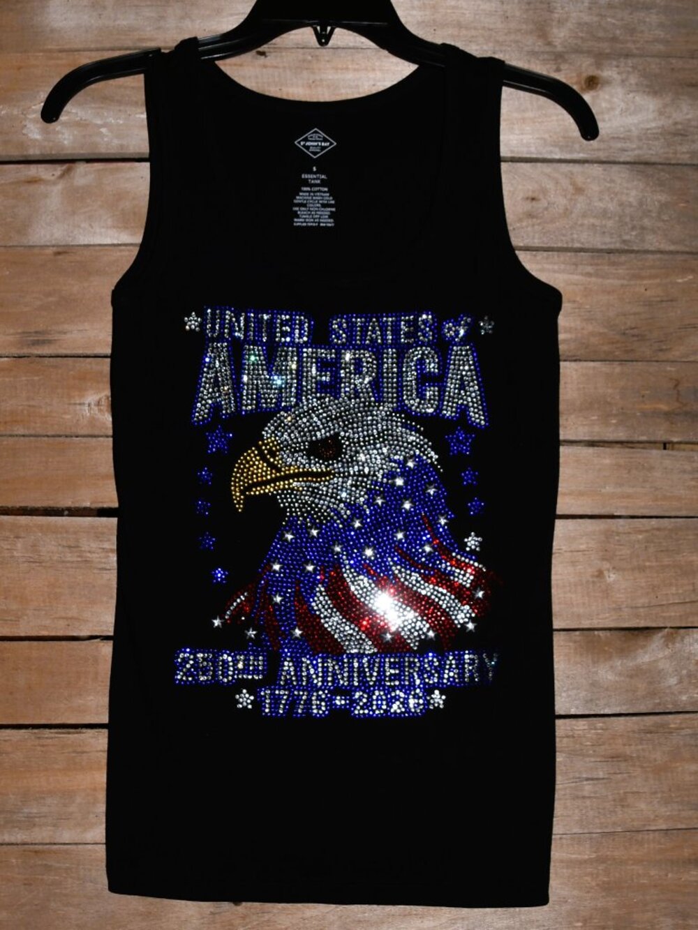 America's 250th Birthday 4th of July rhinestone tank sz XS S M L XL XXL 1X 2…
